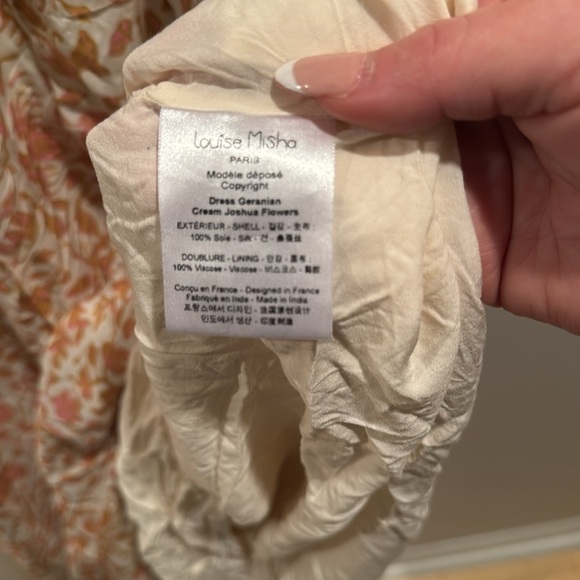 Louise Misha Geranium Floral Cream Maxi Dress M/L - Picture 9 of 9